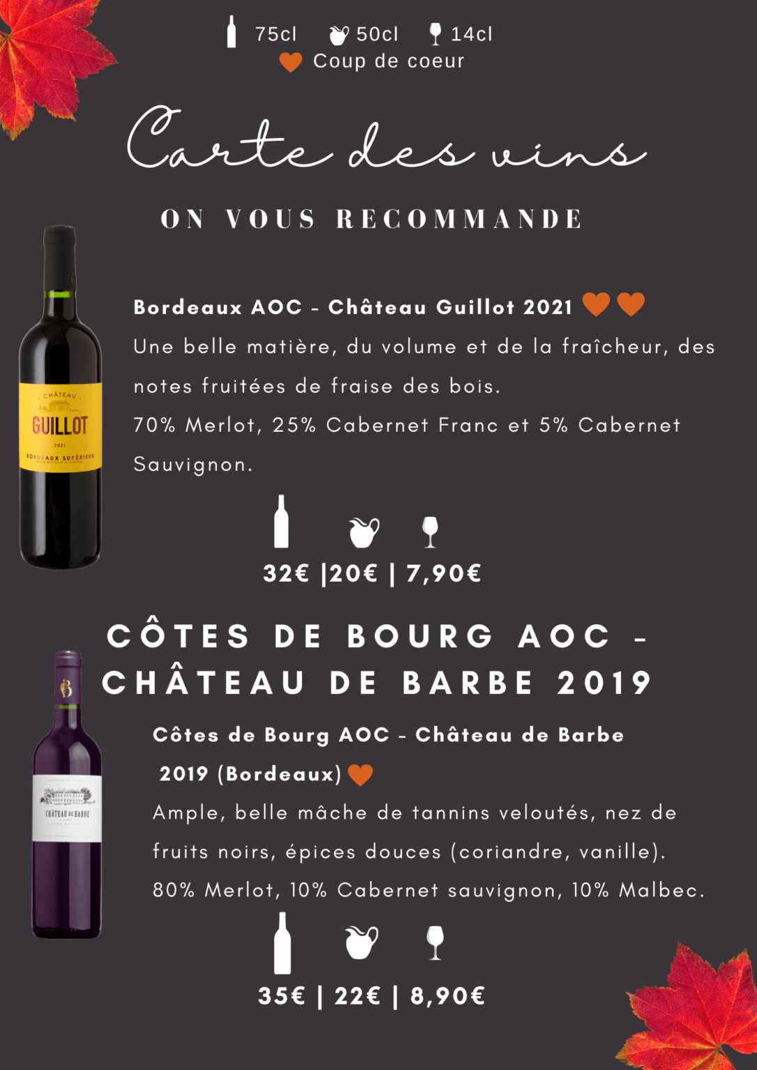 carte des vin