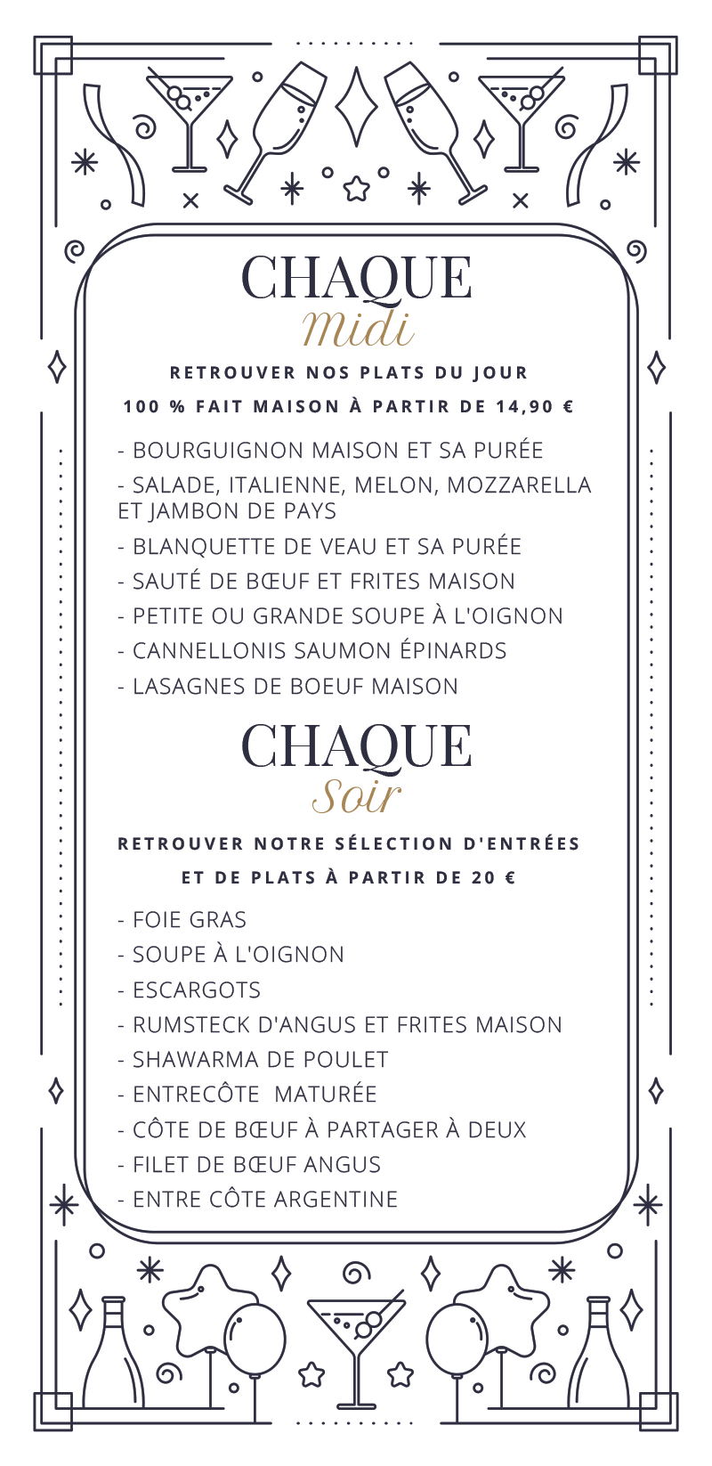 menu midi et soir rosier
