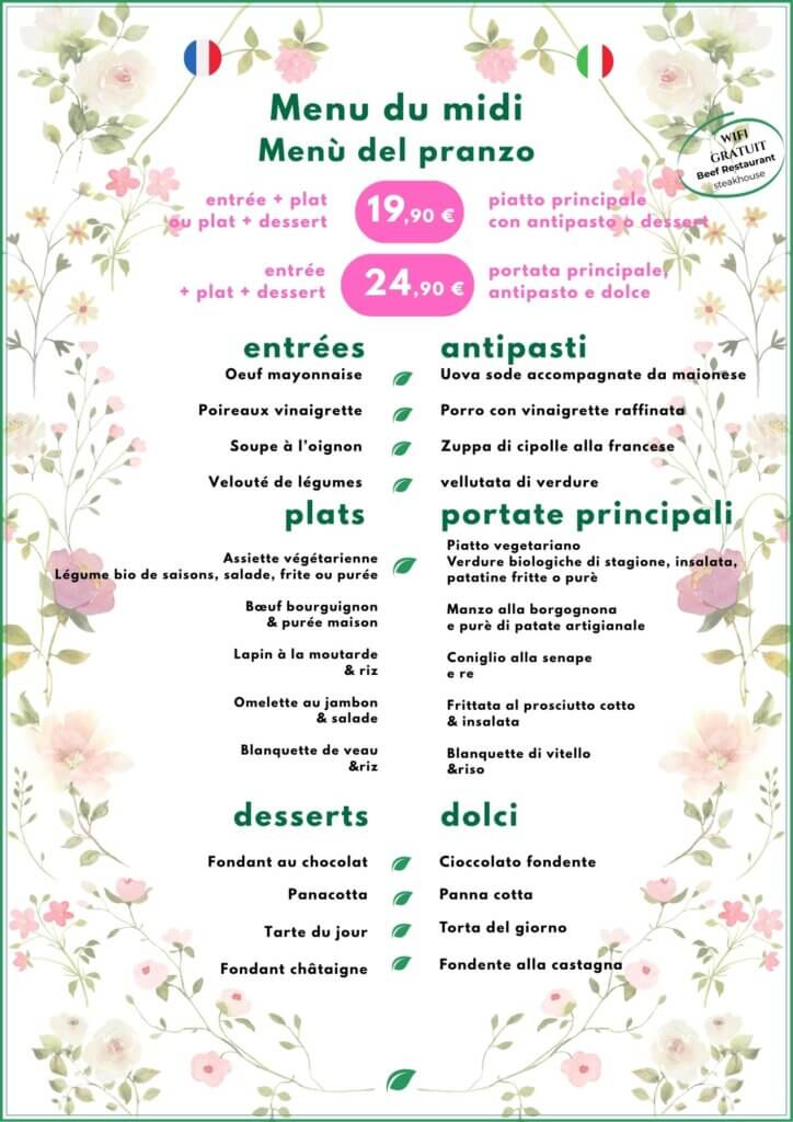 Menu FR / IT